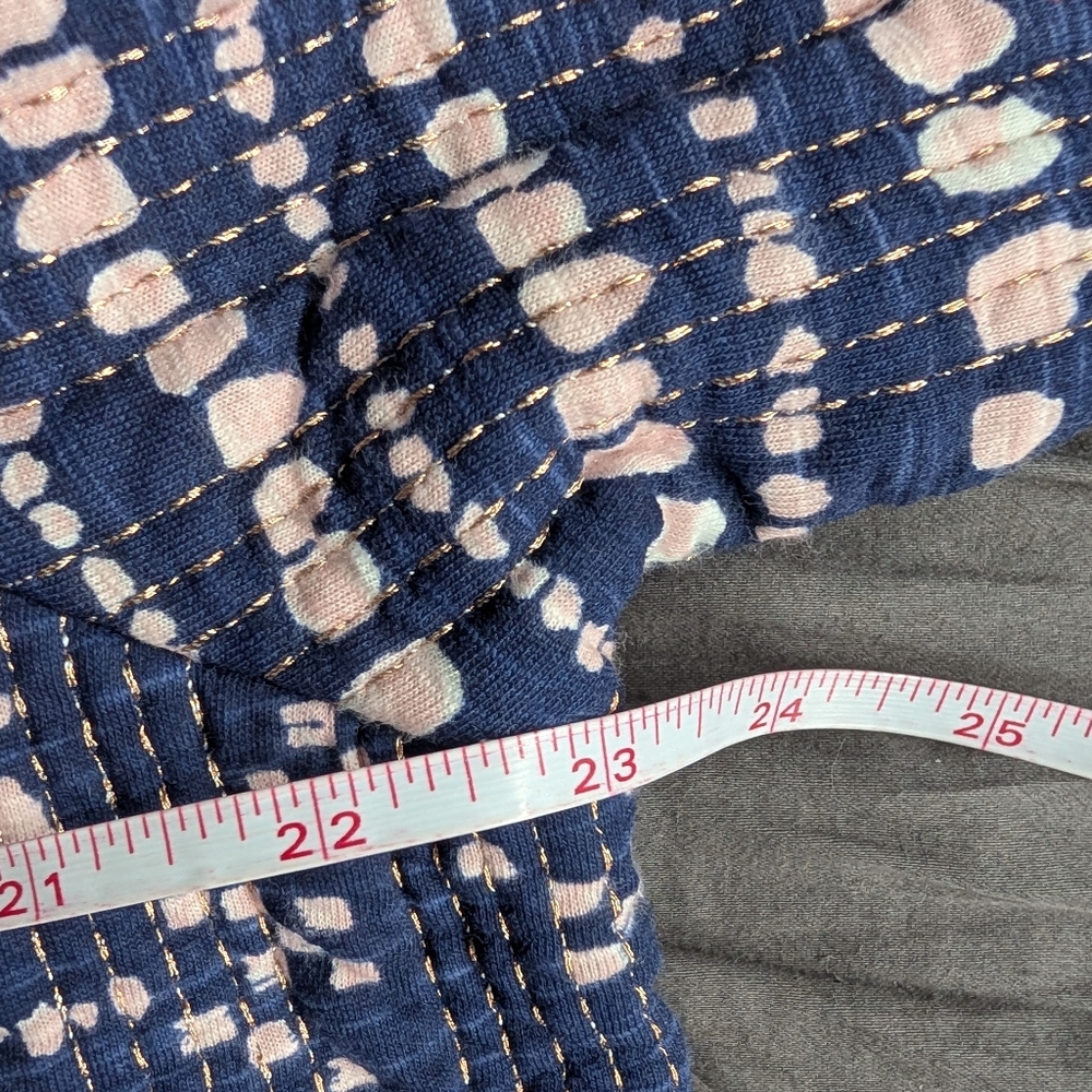 Stunning Monsoon 100% Cotton Quilted / Woven Navy Patterned Jacket - Large - Picture 10 of 12
